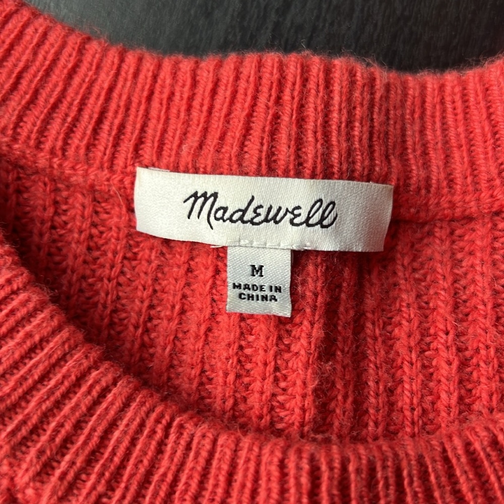 Madewell Coral Crewneck Sweater - Picture 5 of 6